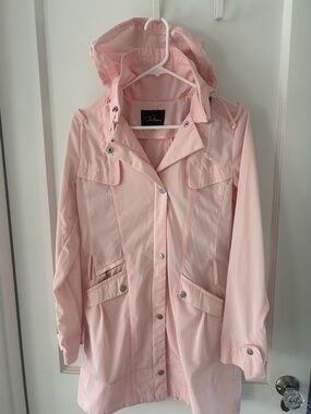 Cole Haan Pink Hooded Rain Jacket